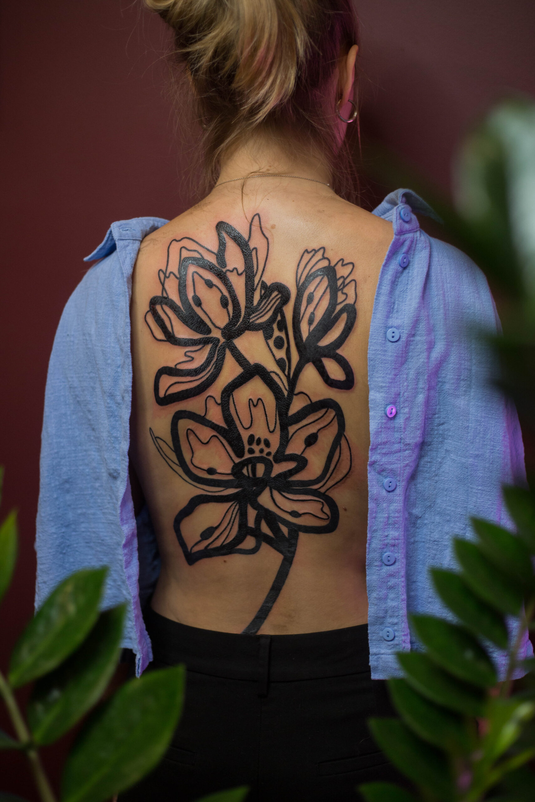 tatuaż kwiaty - wykonany w studio tatuazu Katowice